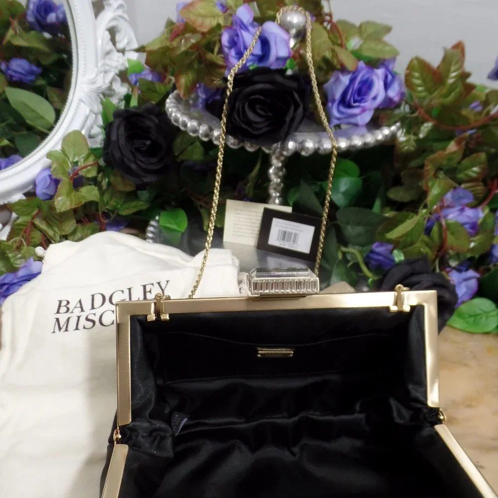 Rare Badgley Mischka Glow Embellished Frame Clutch / Handbag / Shoulder bag